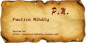 Paulics Mihály névjegykártya