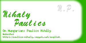 mihaly paulics business card