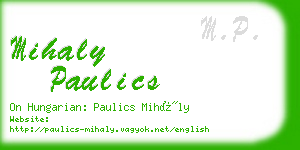 mihaly paulics business card